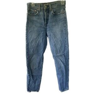 Levi's Premium Women's Wedgie Button Fly Medium Blue Wash Denim Jeans 25